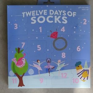 Girls 12 days of socks Christmas Advent calendar